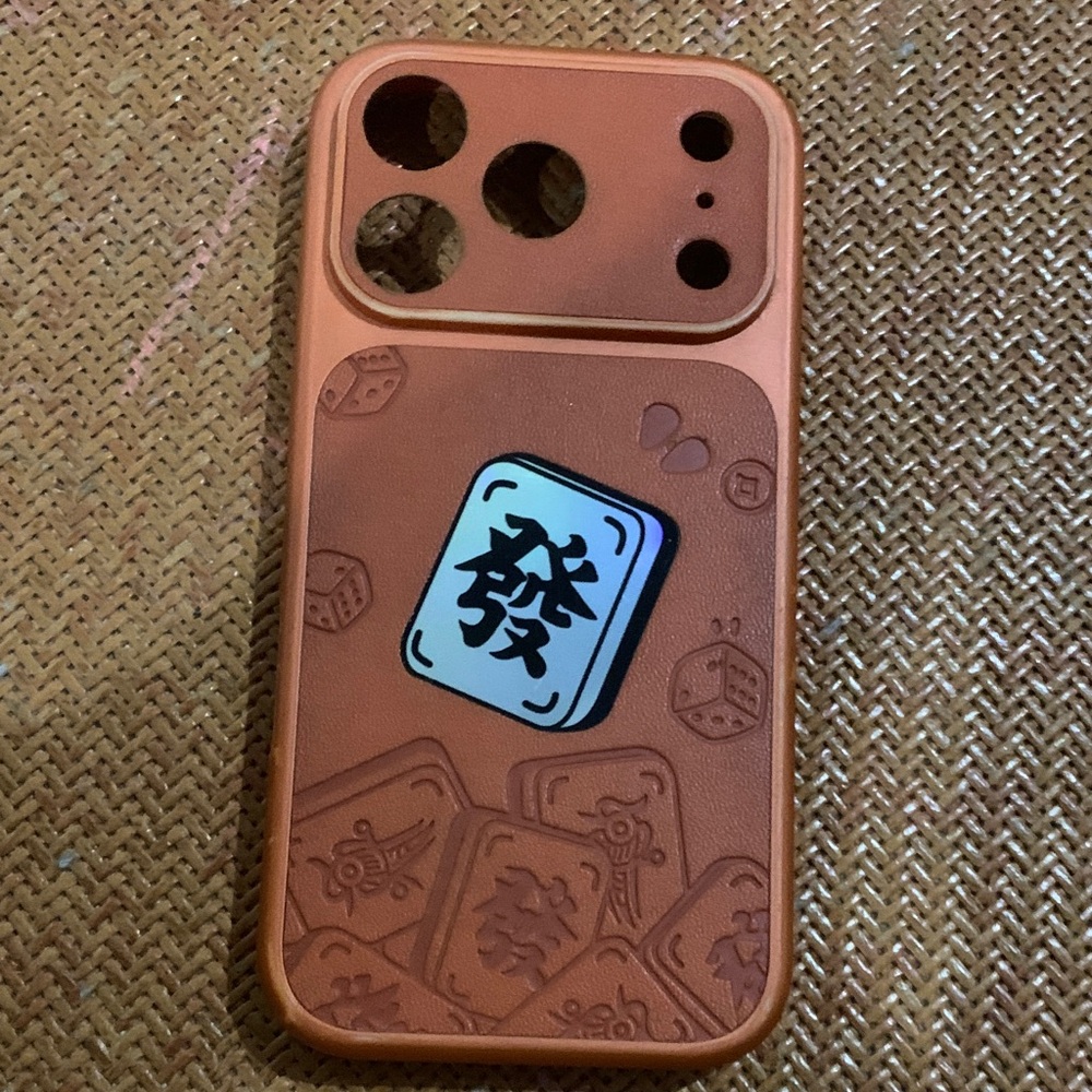 Mahjong Tile Copper Phone Case with Sliding Camera Cover